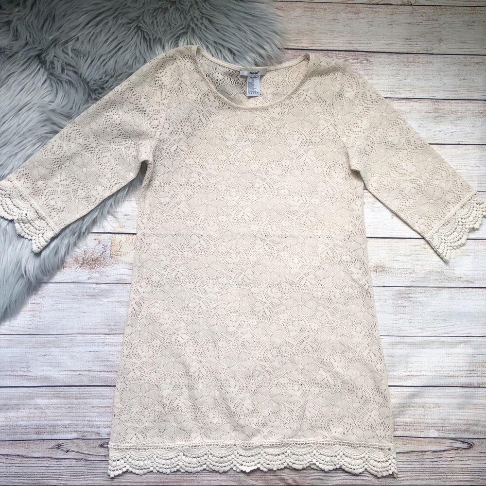 Papaya Woman's Cream Crochet Cover Up‎